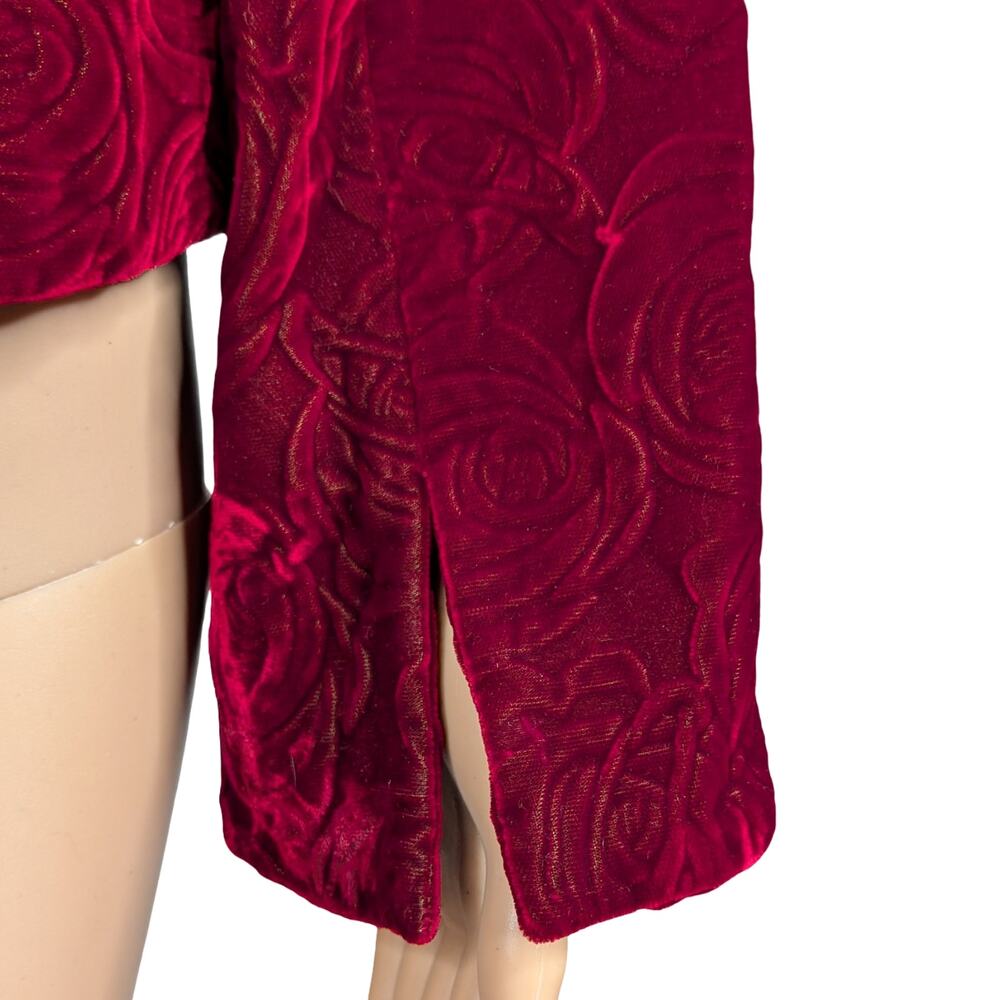 Lika Schwodsien Iridescent Velvet Embossed Rose Jacket Dark Romantic Gothic L - Picture 5 of 9